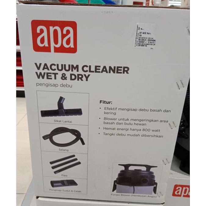 APA Vacuum Cleaner WetDry&amp;Blow Alat Penghisap Debu Kering&amp;Basah 800 W