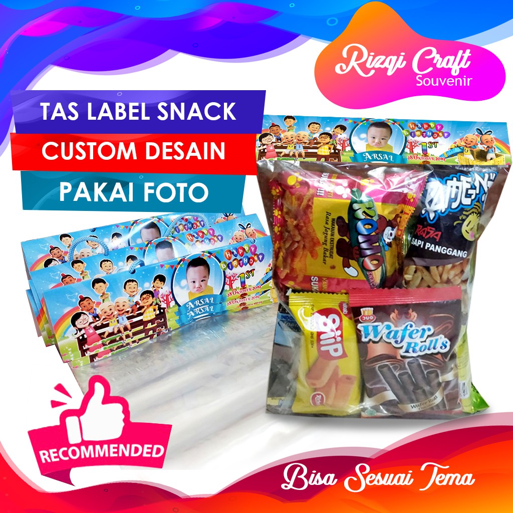 

Tas Label Ultah Snack Plastik Ulang Tahun Bisa Custom Nama dan Foto Anak