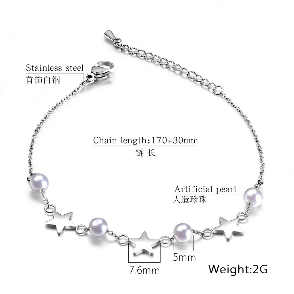 Gelang Bracelet Wanita Aksesoris Titanium Korea Cocok Hadiah GK065 motif bintang