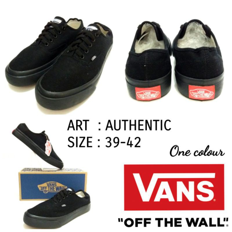 SEPATU SEKOLAH FASHION UNISEX VANS ALL BLACK SIZE 39-42