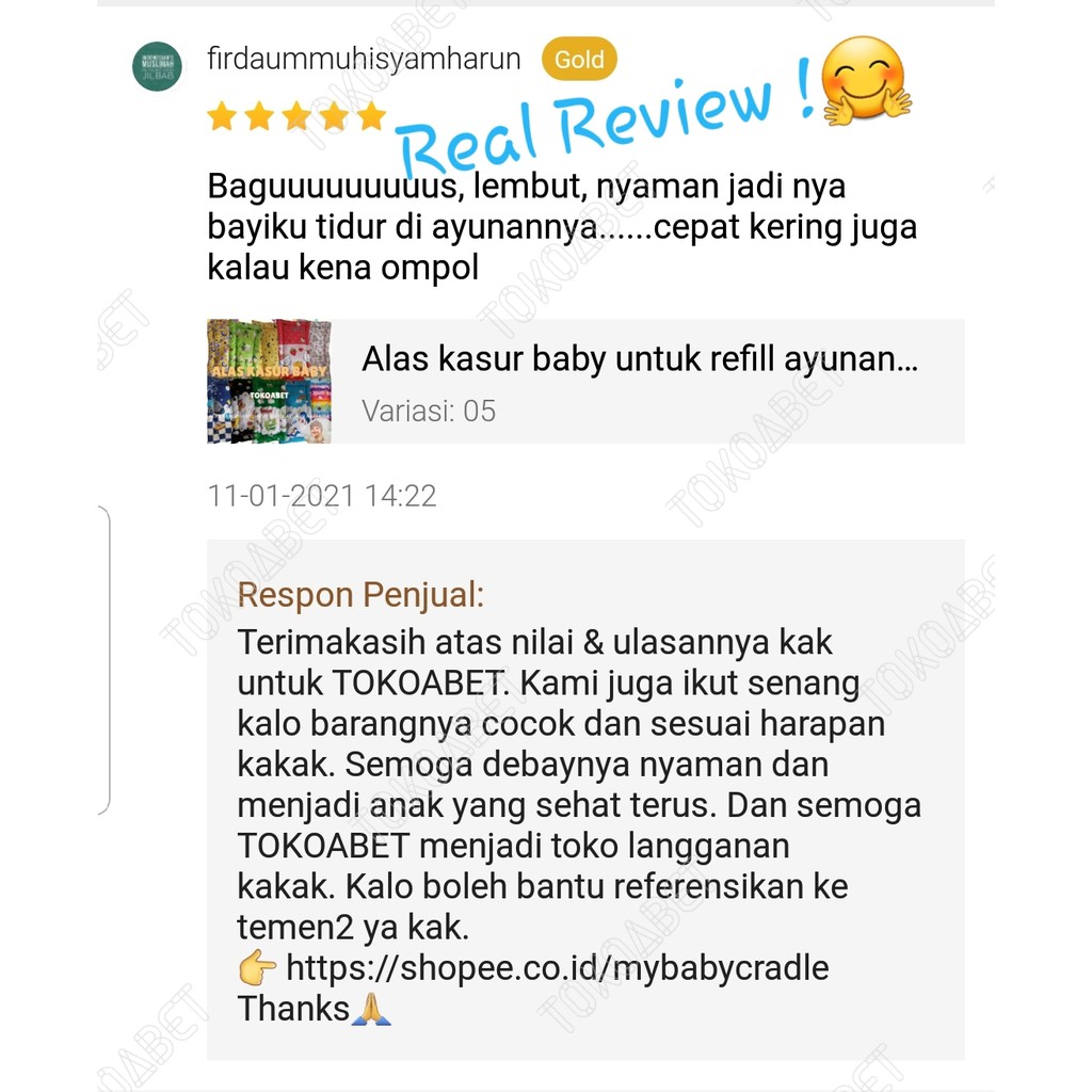 Alas kasur baby untuk refill ayunan karakter buat ayunan bayi perlengkapan tidur bayi (2/2)