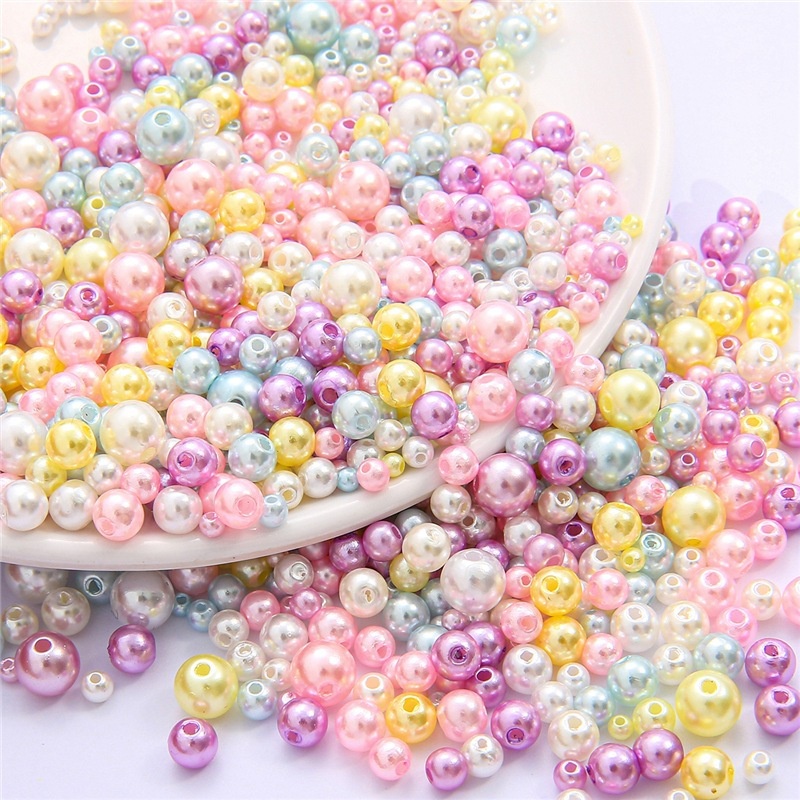 150 pcs 3mm-8mm manik-manik campuran bulat imitasi ABS mutiara diy beads, tidak termasuk kotak