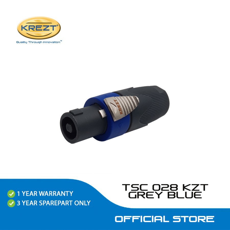 KREZT AUDIO SPEAKON CONNECTOR TSC 028 KZT BLUE GREY