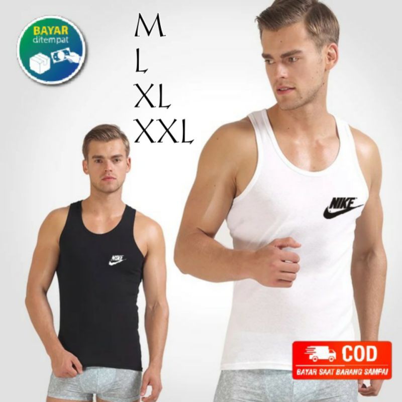 Kaos Singlet Pria Nike Singlet Pria Cotton Combed Kaos Pria