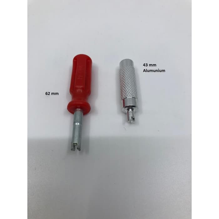 Kunci Pembuka Pentil Ban Pendek Motor Mobil 43/62 mm silver merah - Merah