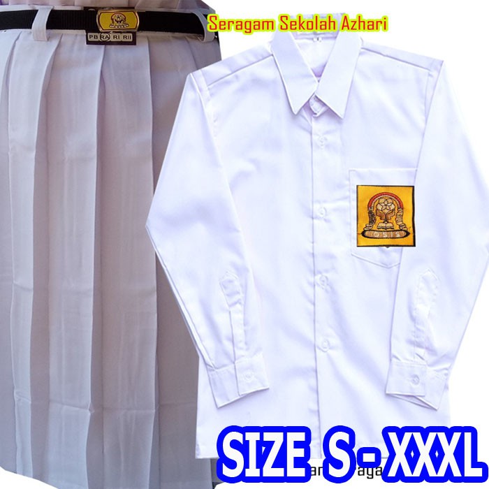 Stelan Seragam SMP Putih Putih Rok Rempel-seragam Sekolah SMP-Seragam Sekolah