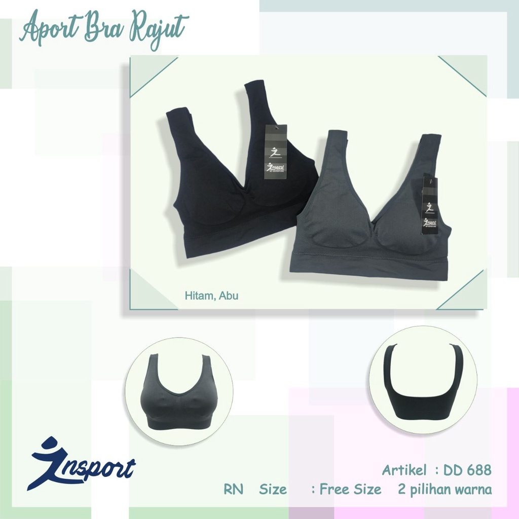 Fashion 1 Pcs Bra Sport Rajut Insport Art 688