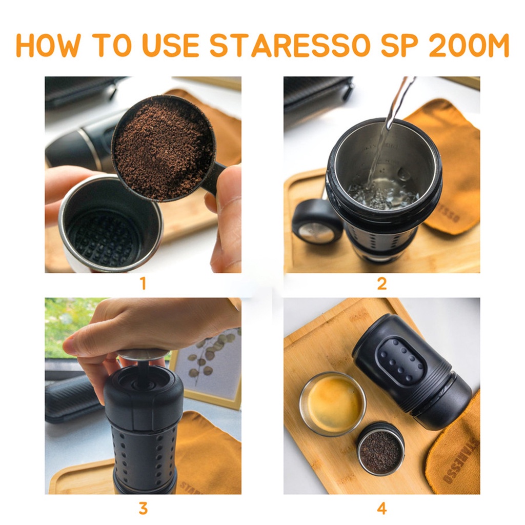 STARESSO SP200M Super Mini Espresso Maker Free Tas Kecil Case SP-200M