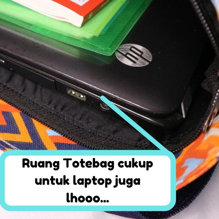 ➻ (Grosir) Tas Tote Bag Kanvas Anti Air Motif Polos ✈