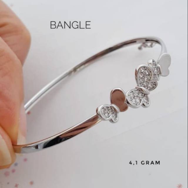 Gelang emas putih kadar 750 atau 18k