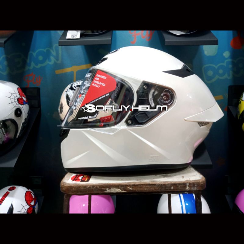 HELM KYT TT COURSE SOLID PLAIN WHITE FULL FACE KYT TTC