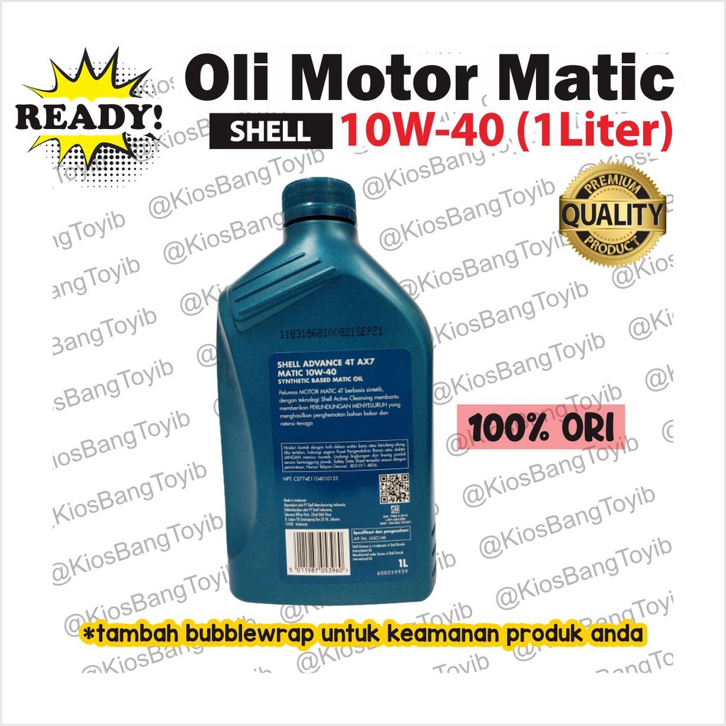 Oli Motor Matic ORIGINAL SHELL Advance 4T AX7 10W-40 (1Liter)