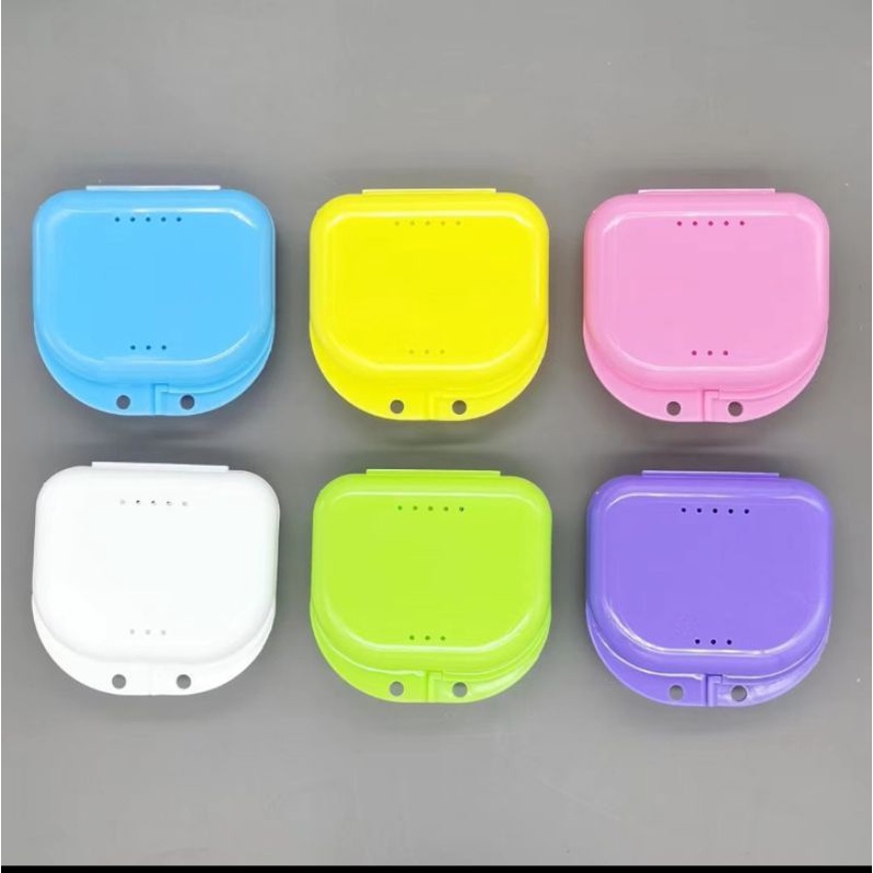 Denture box retainer box kotak retainer kotak gigi palsu tempat gigi palsu tempat retainer dengan lubang udara