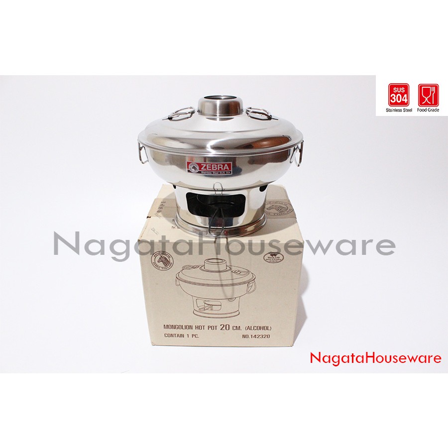 Panci Sangwo Stainless / Panci Hotpot / Panci Shabu Shabu Sekat / Mongolian Hot Pot Wax 20cm Zebra 1