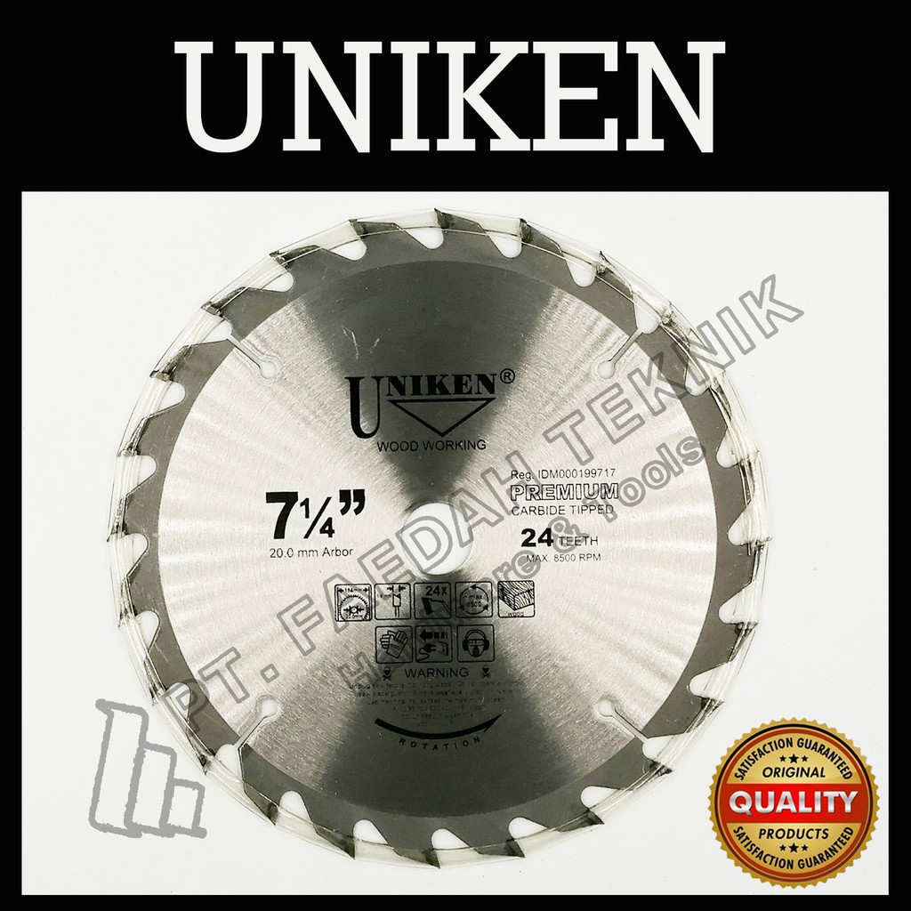 UNIKEN-TCT Saw Blade 7" (184mm) 24TR /Mata Gergaji Kayu/Mata Circle