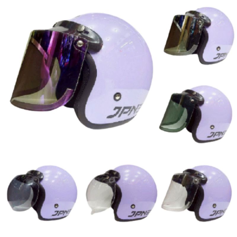 Helm Jpn ungu lilac pastel glossy ORIGINAL ((COD))