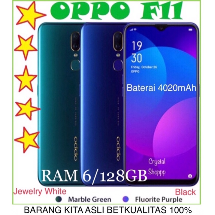 OPPO F11 ORI RAM 8/256GB &amp; 6/128GB BARU FULLSET SEGEL GARANSI 1 TAHUN ASLI BERKUALITAS 100%