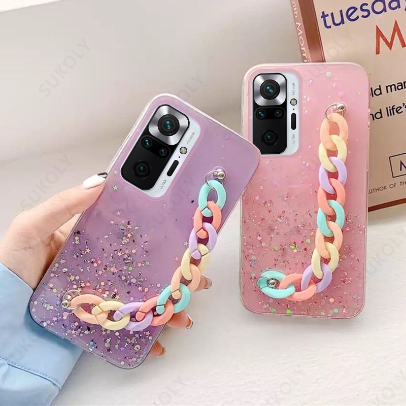 Realme 8  8 pro C11  NARZO 30A C12 C15  6  Termurah Terbaru Case Sky Foil Bracelet Softcase Gantu