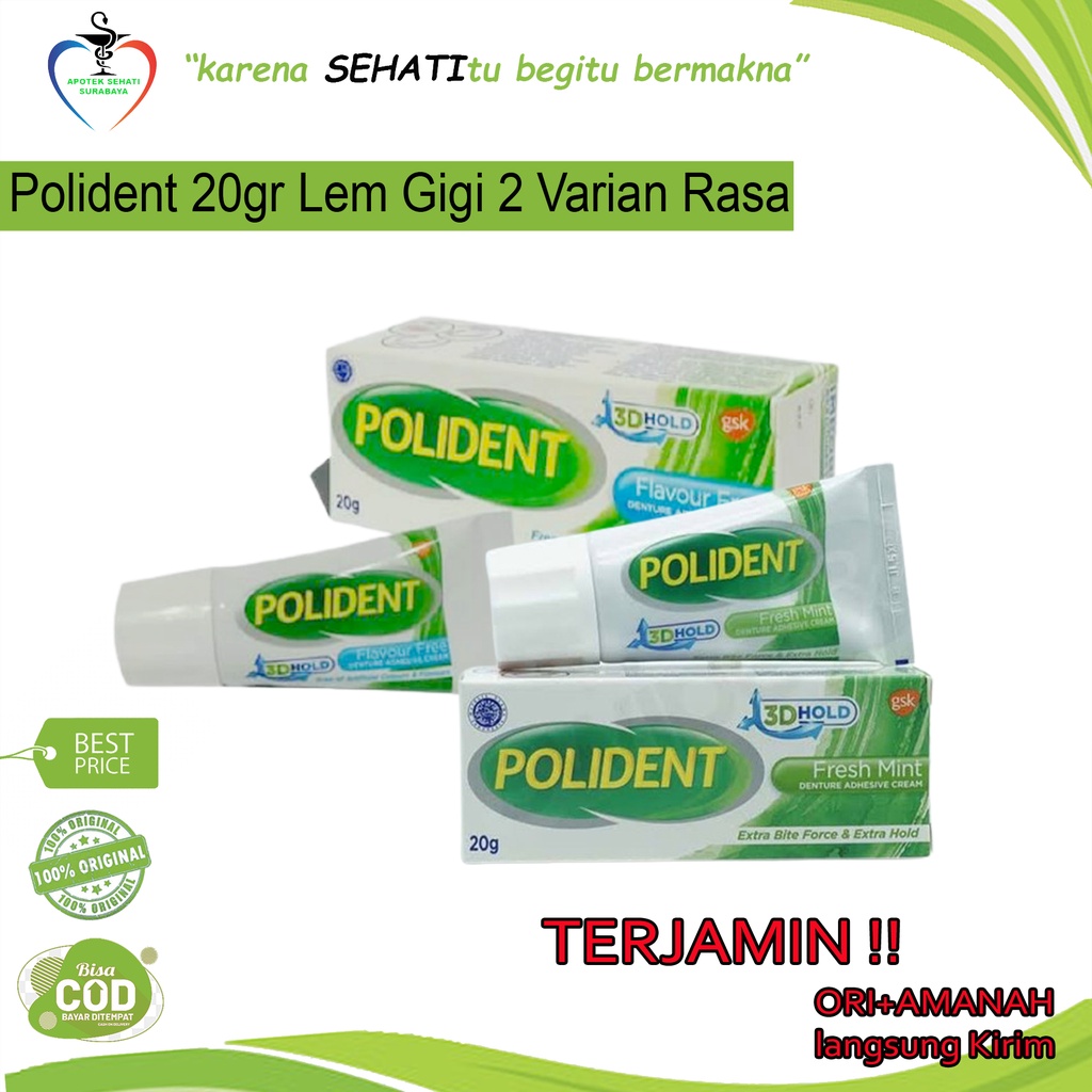 POLYDENT POLIDENT 20GR LEM GIGI PALSU PEREKAT GIGI TIRUAN