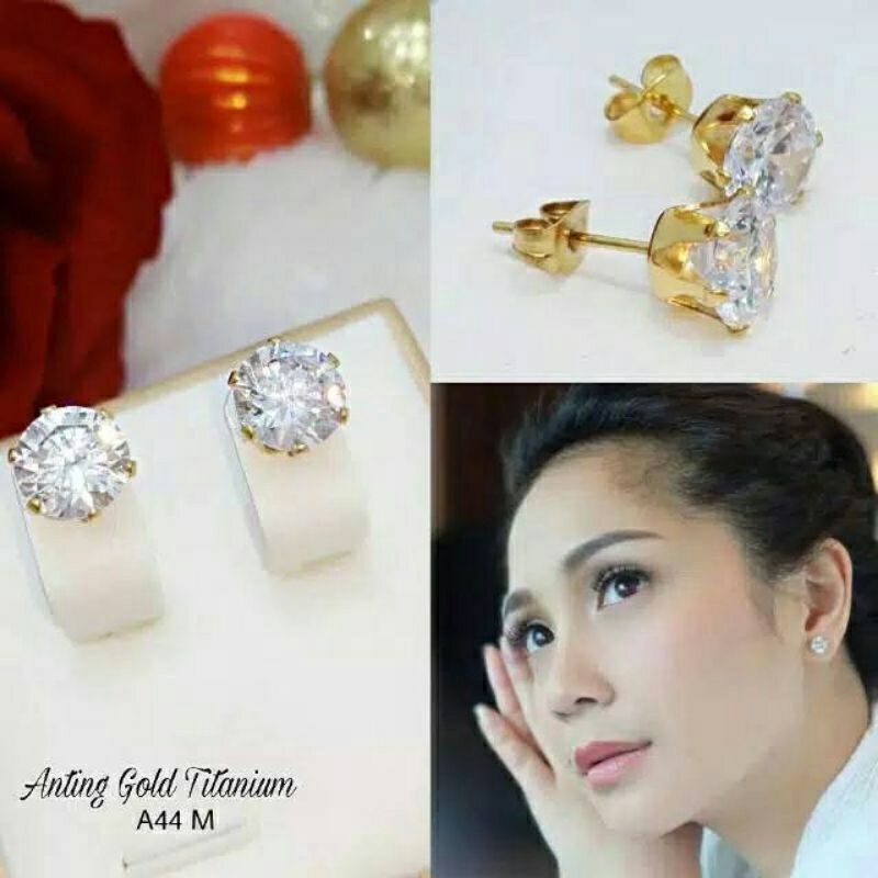 Anting tusuk Nagita Diameter 0,6 cm dengan Zircon