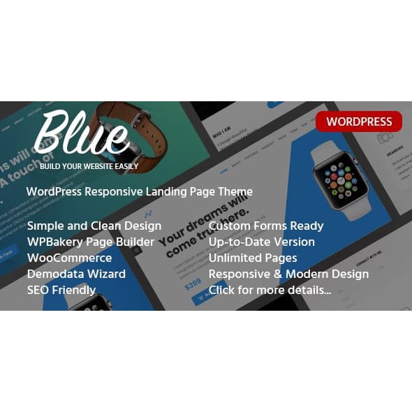 Wordpress Theme Blue – Product Landing Page