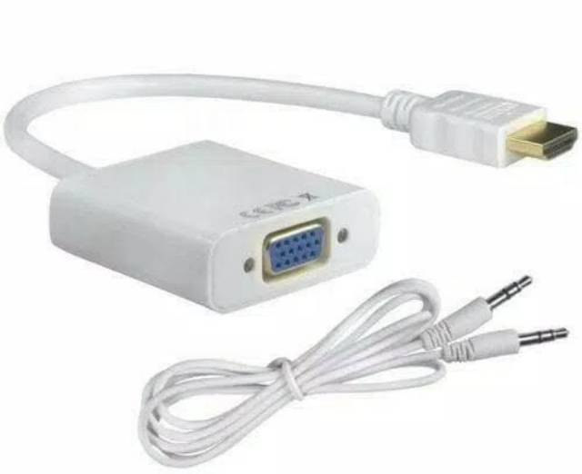 CONVERTER / KONVERTER HDMI MALE TO VGA FEMALE WITH AUDIO 1080P FULL HD CONVERTER