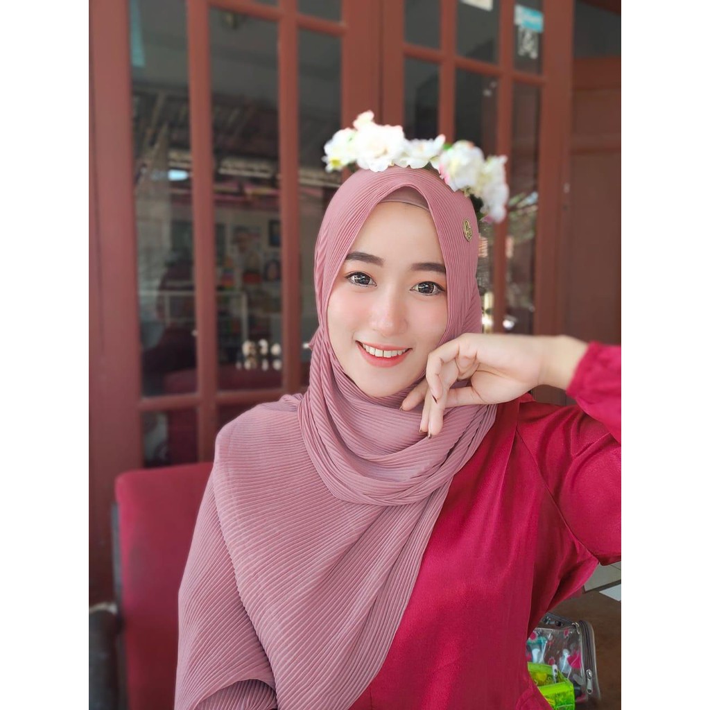 Zaura Pashmina Plisket by LinaLivia Hijab | Open Member | Reseller | Sub.Agen | Disc.Up25%