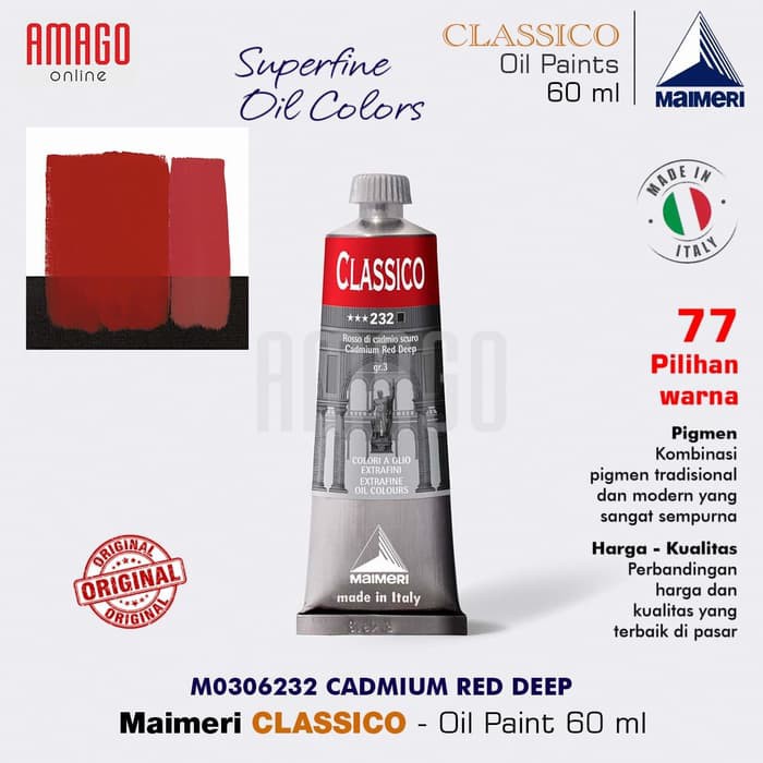 MAIMERI CLASSICO - OIL PAINT - CADMIUM RED DEEP - 60ML - M0306232