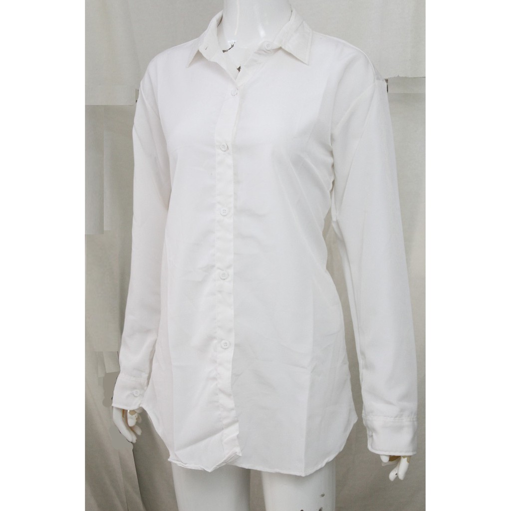 FORTGLASS SONYA BAJU ATASAN KEMEJA WANITA PAKAIAN SANTAI LENGAN PANJANG CEWEK PUTIH HITAM NAVY CEWE-PUTIH