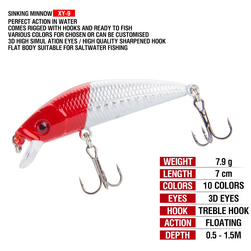 Umpan Pancing Buatan Plastic Bait 1Pcs 70mm/7.9g Umpan Mancing Top Water Lure Kail Pancing Umpan Mancing Alat Pancing Murah Alat Pancing Minnow Lure Umpan Pancing relix nusantara Umpan Ikan