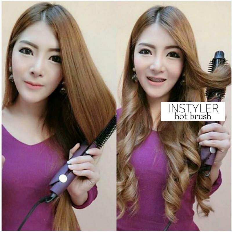 CATOK INSTYLER UNGU HOT V BRUSH IRON CURL FLAT/CATOK SISIR MULTIFUNGSI RAPID PRO HEAT UP/CATOK BLOW