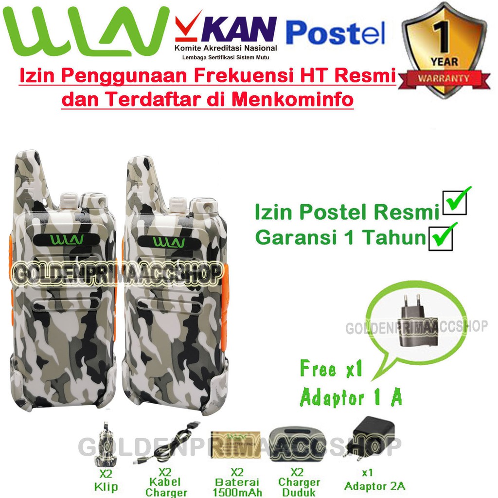 Walkie Talkie HT WLN Two-Way Radio KD - C1 (isi 2pcs) - Loreng Desert white camo