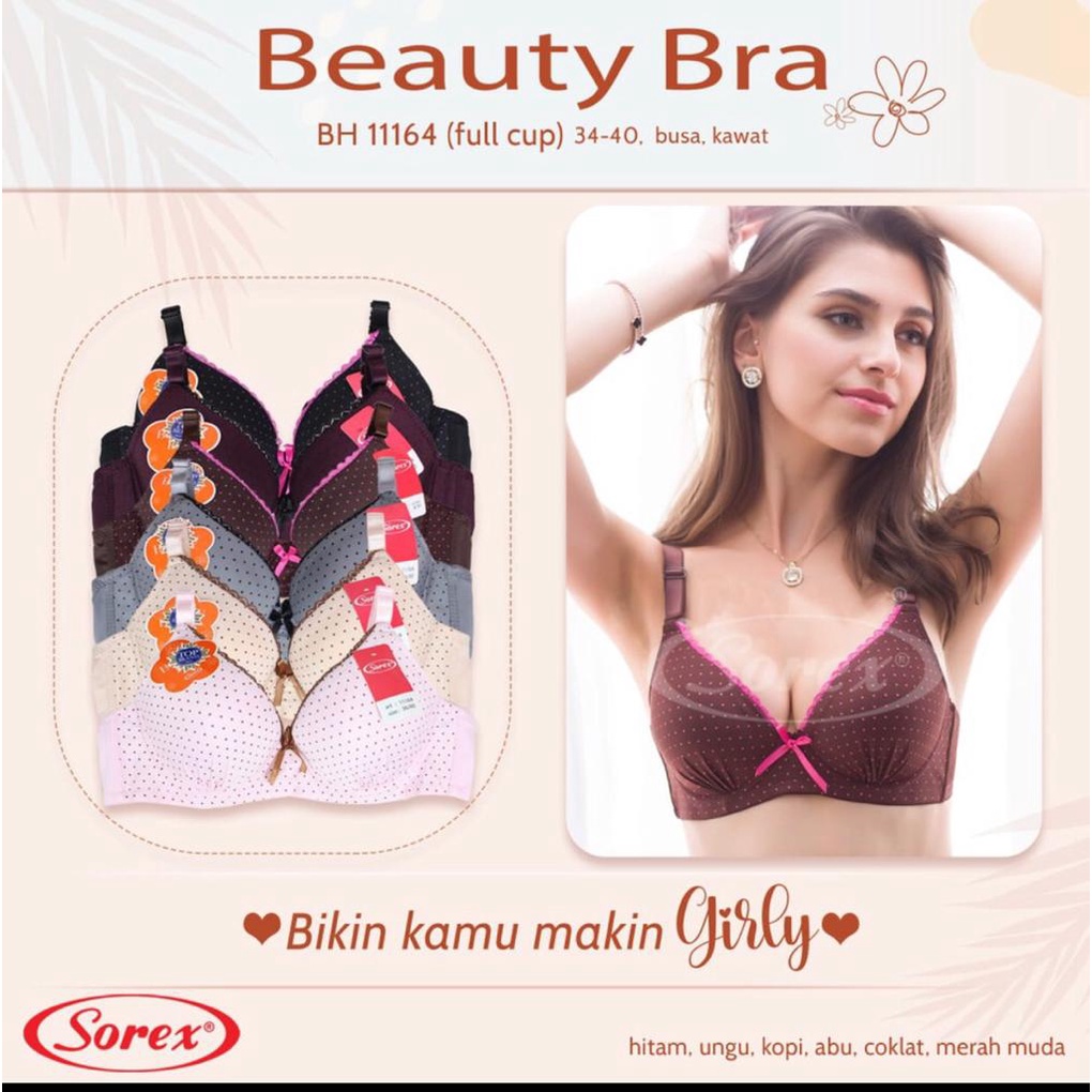 Bra BH Sorex Wanita Sorex Type ( 11164 ) Motif Polkadot , Busa Sedang - Size 34.36.38.40. BH Sorex 1