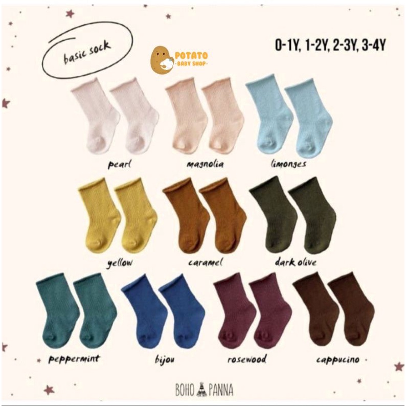 Boho Panna - Basic Sock Unisex 1-8th - BohoBaby