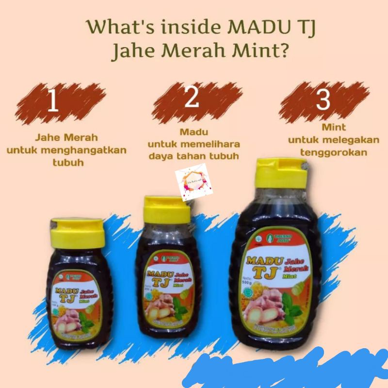 Madu tj jahe merah mint 500 gr /jahe merah /jahe merah mint/ Madu Tj / Madu jahe merah mint original || madu original