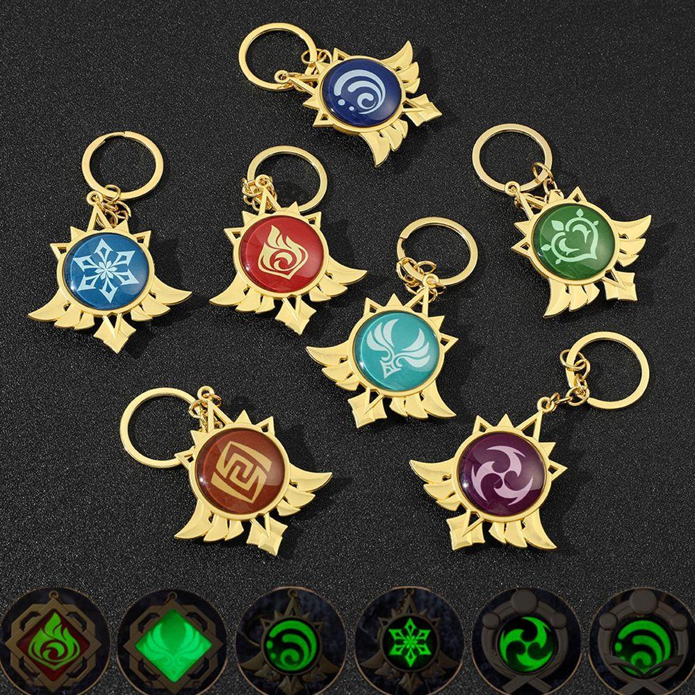 R-bunga Bercahaya Gantungan Kunci Cosplay Liontin Teman Pernak Pernik Evil Eyes of God Keyring