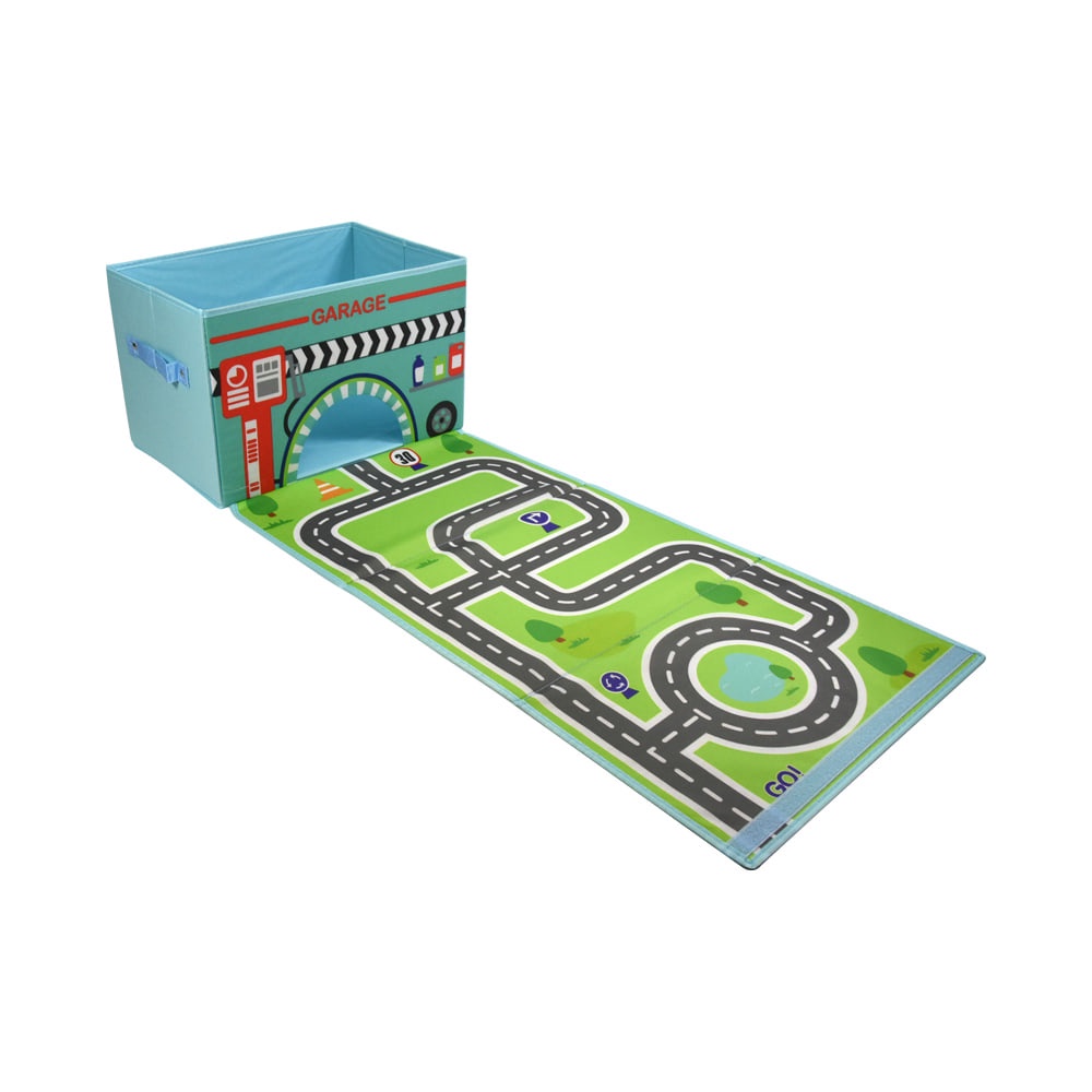 Kotak Penyimpanan Ottoman Kids Circuit Laps - Biru Krishome