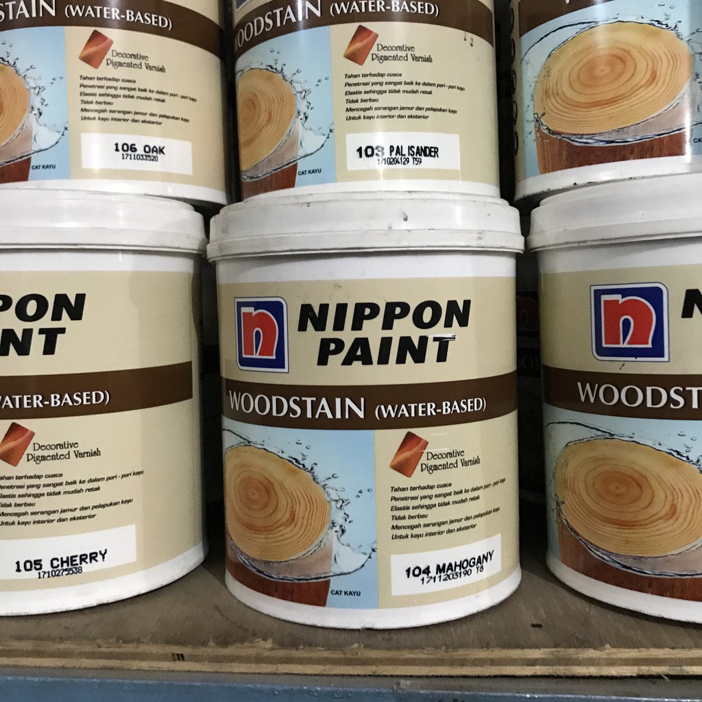 cat pelapis kayu woodstain merk nippon paint 1 kg