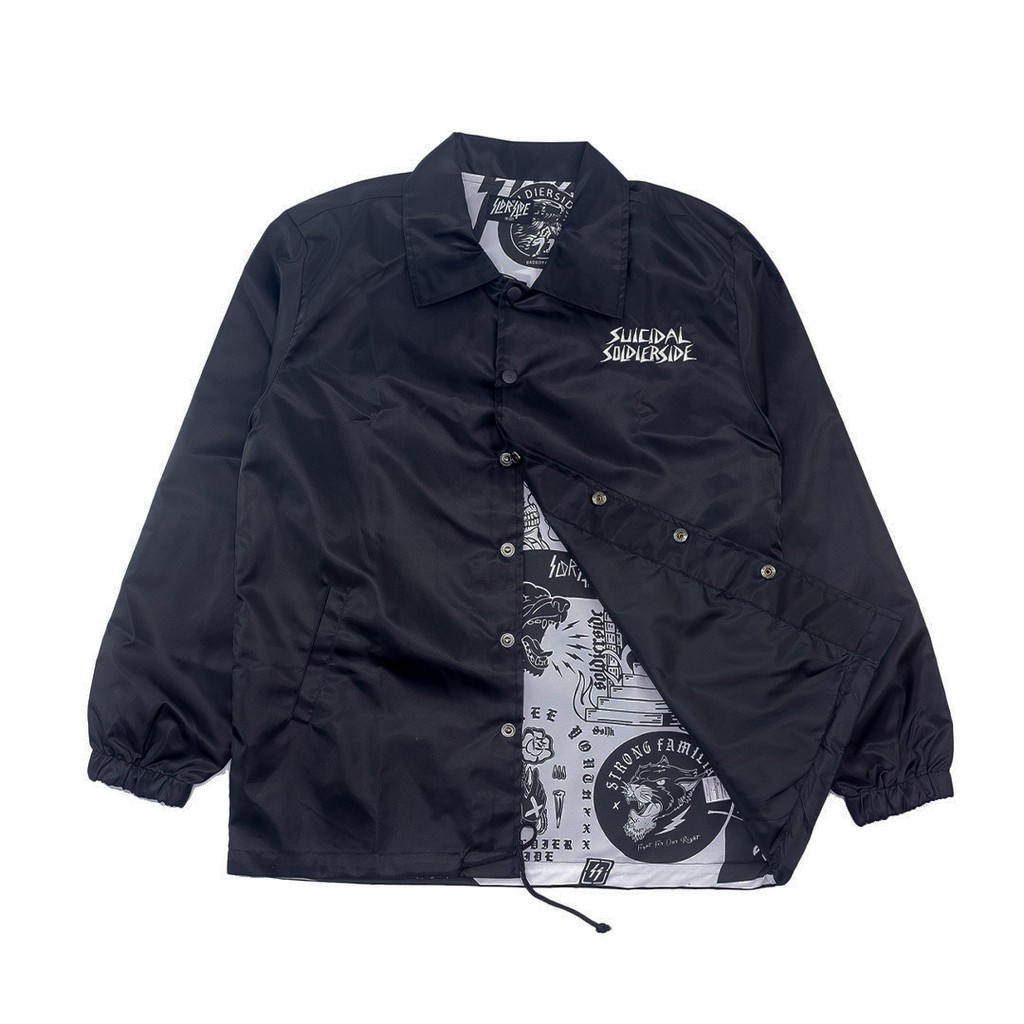 Jacket Windbreaker SOLDIERSIDE / Coach Jacket Hitam "Suicidal SS" - WB112
