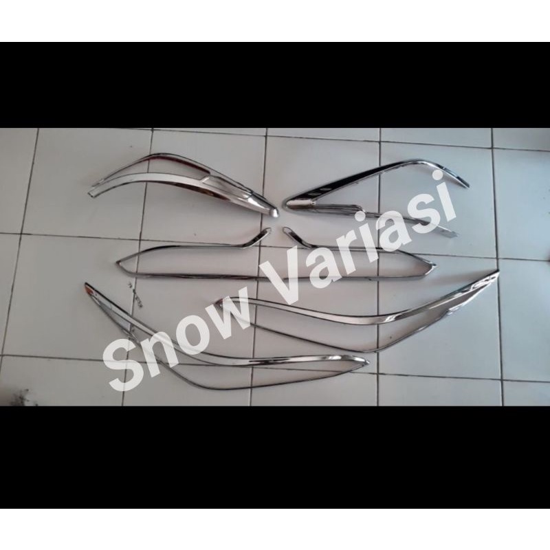 Paket garnish depan belakang all new fortuner 2020 2021 chrome