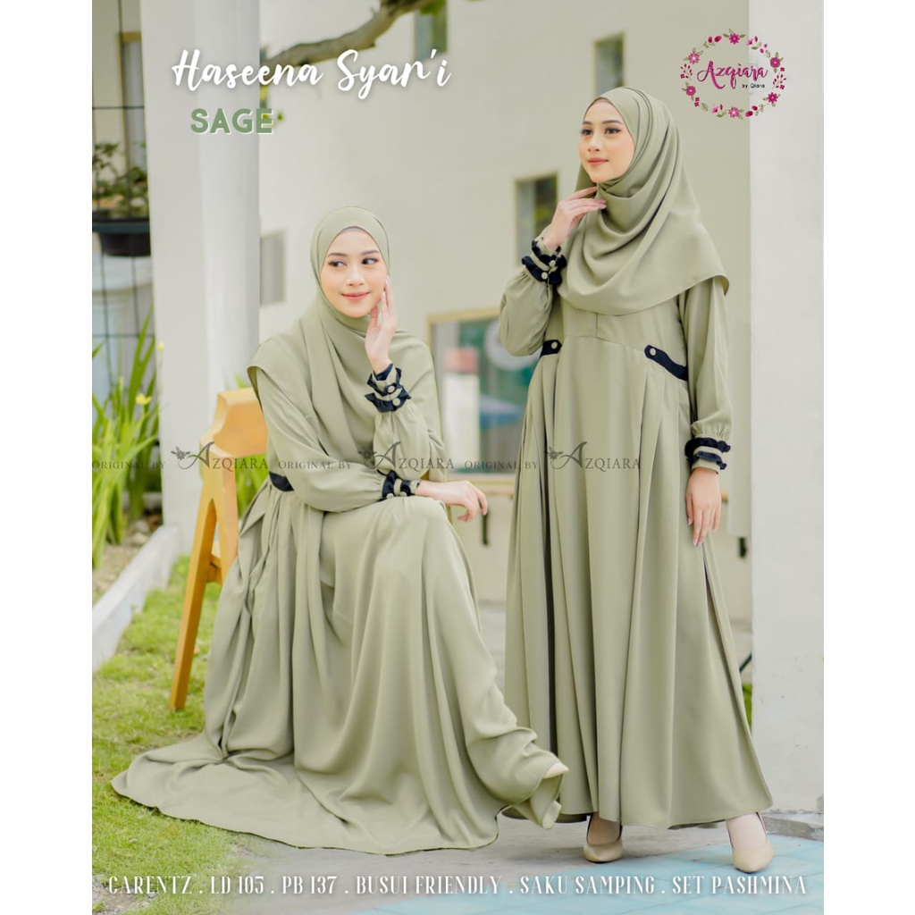 HASENA SYARI gamis muslim syari original produk by qiara fashion