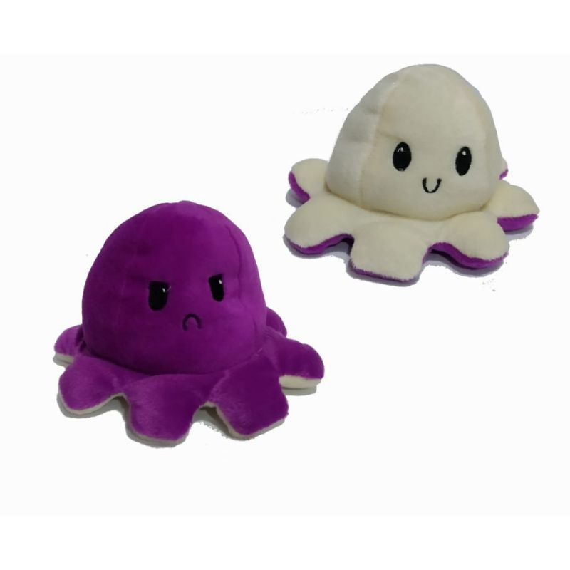 Mainan boneka gurita cumi octopus doll berubah bolak balik ekspresi mood