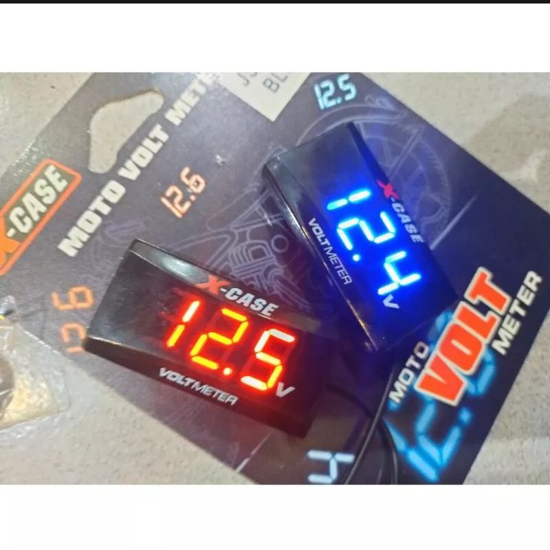 Voltmeter pengukur tegangan aki digital led universal semua motor