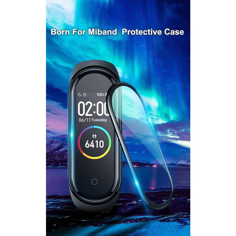 Pelindung Layar Tempered Glass 9D Curved HD Anti Blu-ray Untuk Xiaomi Mi Band 6 5 4 3