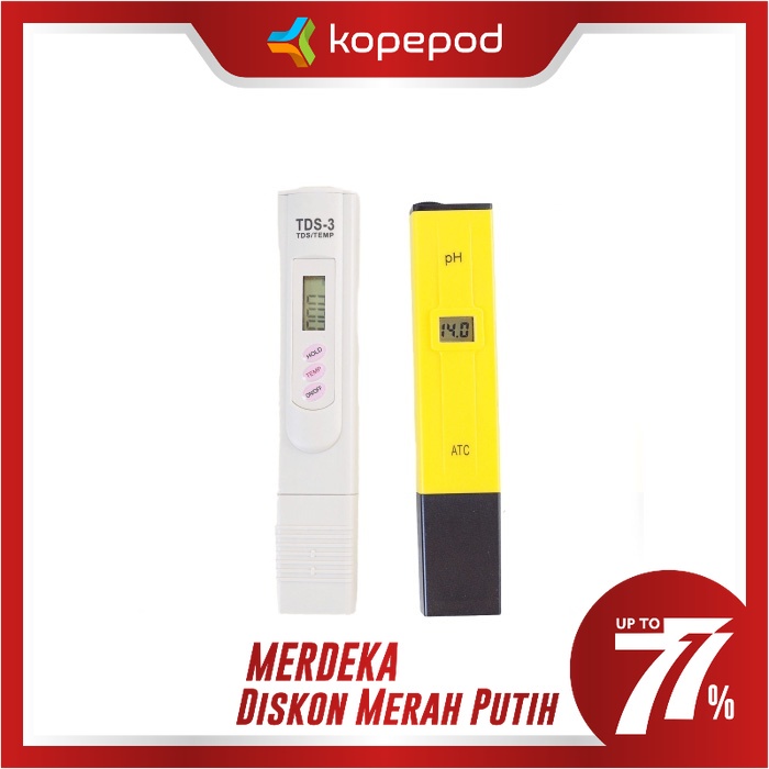 PH Meter dan TDS Meter (PAKET) TDS dan PH Meter PH Tester PH Meter Digital TDS 3 Kopepod