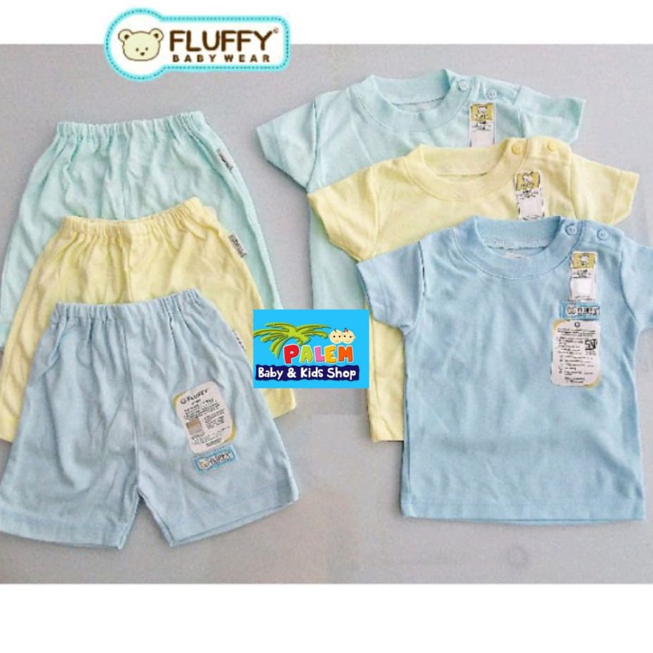 fluffy setelan oblong pendek &amp; celana pendek s m l