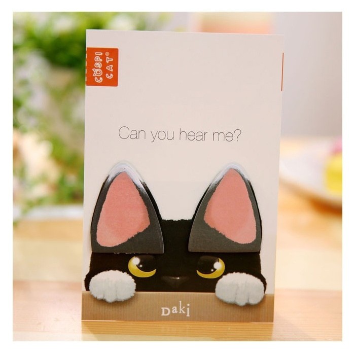 Black Cat's Ear Memo Pads (20x2 Sheet)