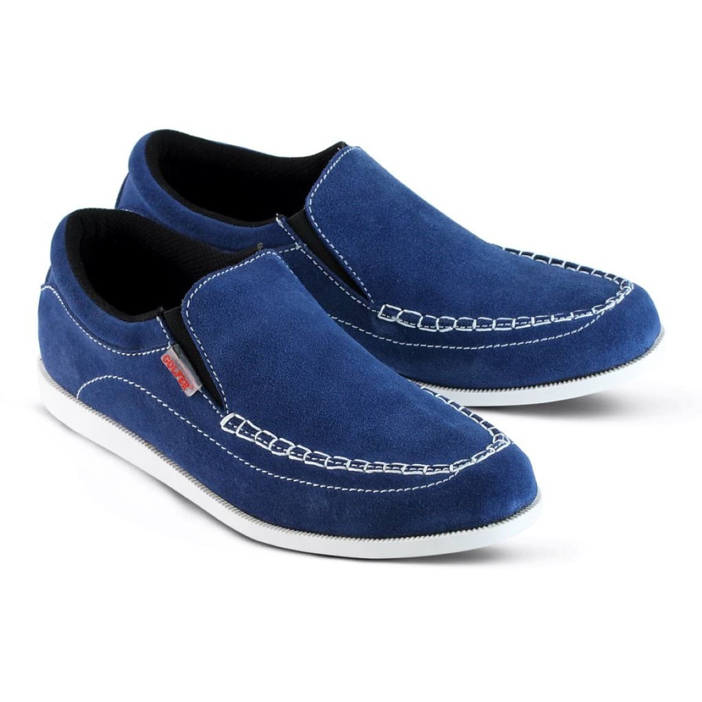 Sepatu Casual Pria kulit asli terlaris, terbaik dn termurah - Biru, 38
