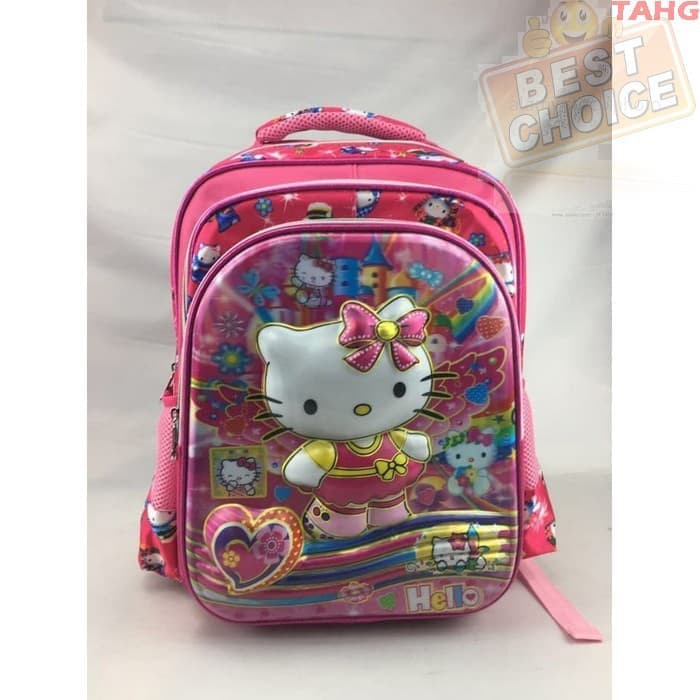 Tas Ransel Anak Sekolah SD Hello Kitty 5D Timbul Hologram Import