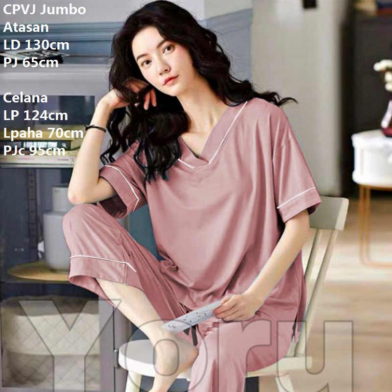 Pamelo id CP Jumbo Setelan Katun Rayon Jumbo/Pajamas Katun Rayon/Piyama Katun Rayon Jumbo/CPVJ Setelan Jumbo Baby doll Jumbo PVL Jumbo